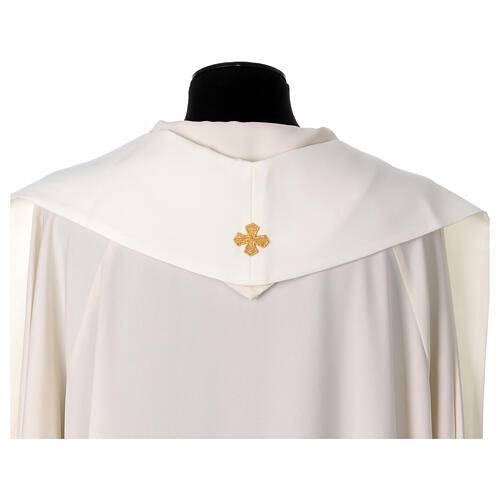 Estola símbolos franciscanos bordados tecido poliéster 13