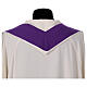 Bicoloured stole with white trimming, white and purple polyester s6
