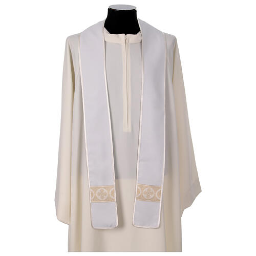 Two-tone priest stole with white purple polyester applied edge 3