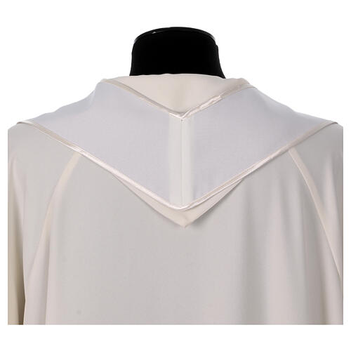 Two-tone priest stole with white purple polyester applied edge 5
