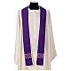 Two-tone priest stole with white purple polyester applied edge s1