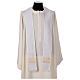 Two-tone priest stole with white purple polyester applied edge s3