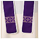 Two-tone priest stole with white purple polyester applied edge s4