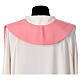 Pink stole with golden embroidery, IHS and cross, 100% polyester s3