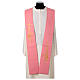 Pink polyester stole with ear of wheat and flame s1