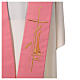 Pink polyester stole with ear of wheat and flame s3