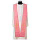 Pink polyester stole with golden cross s1