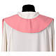 Pink polyester stole with grapes, chalice, fish and bread s4
