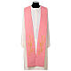 Stolone rosa 100% poliestere croce spighe pani e pesce s1