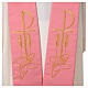 Stolone rosa 100% poliestere croce spighe pani e pesce s2