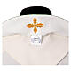 Two-tone stole, white, green, polyester cross and wheat s7