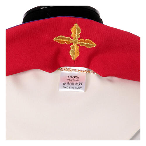 Stola bicolore rosso viola 100% poliestere croce e spiga 7