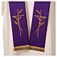 Stola bicolore rosso viola 100% poliestere croce e spiga s3