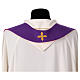 Stola bicolore rosso viola 100% poliestere croce e spiga s5