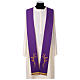 Two-tone red purple stole 100% polyester cross and wheat s1