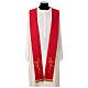 Two-tone red purple stole 100% polyester cross and wheat s2