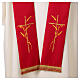 Two-tone red purple stole 100% polyester cross and wheat s4