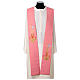 Pink polyester stole, flame dove alpha and omega s1