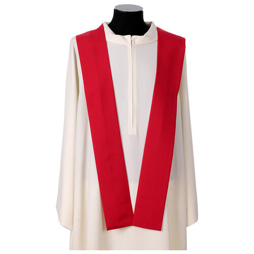 Priest chasuble with embroidery of golden wheat and silver crosses, 100% polyester 10