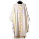 Priest chasuble with embroidery of golden wheat and silver crosses, 100% polyester s1