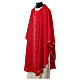 Priest chasuble with embroidery of golden wheat and silver crosses, 100% polyester s6