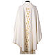 Priest chasuble with embroidery of golden wheat and silver crosses, 100% polyester s7