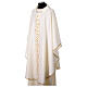 Priest chasuble with embroidery of golden wheat and silver crosses, 100% polyester s12