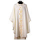 Casula sacerdotale 100% poliestere ricamo spighe dorate croci argento s6