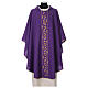 Casula sacerdotale 100% poliestere ricamo spighe dorate croci argento s8