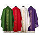 Casula sacerdotale 100% poliestere ricamo spighe dorate croci argento s14