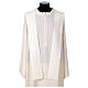 Kasel mit Innenstola und breitem V-Kragen, aus Polyester – Stickerei Kreuz in Gold und Silber s13