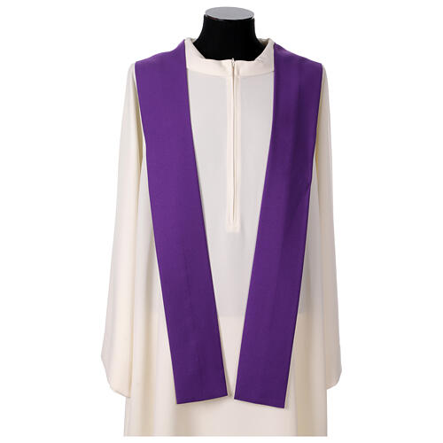 Priest chasuble with silver and golden crosses, 100% polyester 11