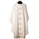 Priest chasuble with silver and golden crosses, 100% polyester s3
