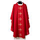 Chasuble sacerdotale 100% polyester croix or argent s1