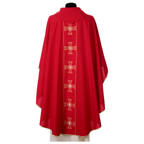 Casula sacerdotale 100% poliestere croce oro argento 8
