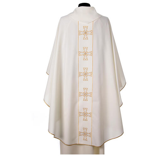 Casula sacerdotale 100% poliestere croce oro argento 9