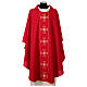 Casula sacerdotale 100% poliestere croce oro argento s1
