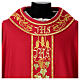 Priest chasuble with decorated band, IHS grapes and wheat, 100% pure wool s4