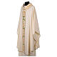 Priest chasuble with decorated band, IHS grapes and wheat, 100% pure wool s7
