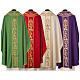 Priest chasuble with decorated band, IHS grapes and wheat, 100% pure wool s17