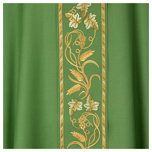 Casula 100% pura lana fascione decorato IHS uva e spighe 10