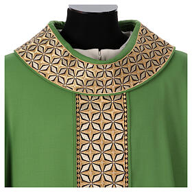Priest chasuble, 100% pure wool, 4 colours, starry orphrey
