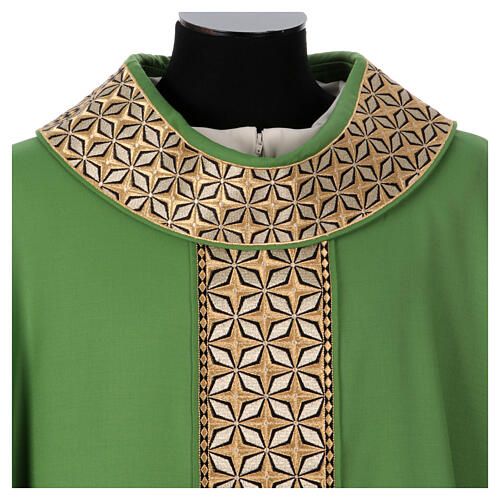 Chasuble 100% pure laine 4 couleurs étole avec étoiles 2