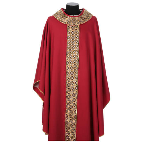 Chasuble 100% pure laine 4 couleurs étole avec étoiles 5