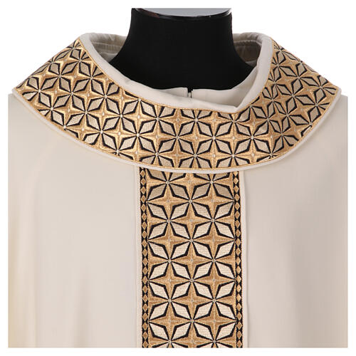 Chasuble 100% pure laine 4 couleurs étole avec étoiles 6