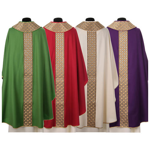 Chasuble 100% pure laine 4 couleurs étole avec étoiles 13