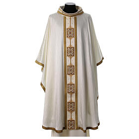 Gamma chasuble with golden embroidered orphrey with crystals, 4 colours
