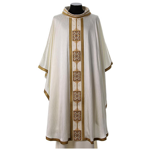 Gamma chasuble with golden embroidered orphrey with crystals, 4 colours 1