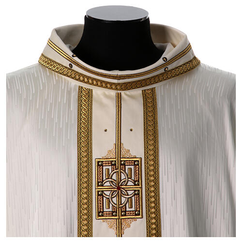 Gamma chasuble with golden embroidered orphrey with crystals, 4 colours 3