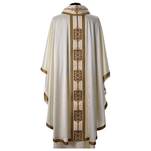 Gamma chasuble with golden embroidered orphrey with crystals, 4 colours 6